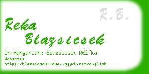 reka blazsicsek business card